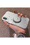 iPhone XS Max Compatible Silver Carved Moon and Star Pattern Non-Transparent Acrylic Back Silicone Edge Case - 3