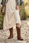 Women's Clind Brown Suede Embroidered Western Cowboy Boots & Boots - 4