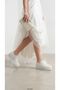 Women's Ecru Lace and Pearl Embroidered Wedge Heel Bridal Shoes and Pearl Clutch Bag Combination Set - 2