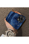 Xiaomi Poco X5 Compatible Navy Blue Watercolor Mountain-Star Art Pattern Acrylic Back Silicone Edge Phone Case - 4