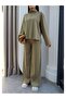 Double Suit with High Collar and Front Stitching - 5