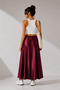 Women's Satin Look Long Skirt High Waist Flowy Cut Casual and Stylish Skirt - 3