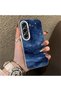Tecno Camon 40(Cm5) Compatible Navy Blue Watercolor Mountain-Star Art Pattern Acrylic Back Silicone Edge Phone Case - 2