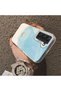 Samsung Galaxy S22 Compatible Cute Little Flower Pattern Acrylic Back Silicone Edge Phone Case - 4