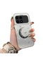 Xiaomi Redmi K90 5g Compatible Silver Engraved Moon and Star Pattern Non-Transparent Acrylic Back Silicone Edge Case