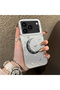 iPhone 17 Pro Max Compatible Silver Carved Moon and Star Pattern Non-Transparent Acrylic Back Silicone Edge Case - 2