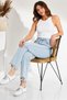 Women's White Perforated Laser Cut Sole Stone-Laced Sports Shoes