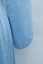 Lined Ruffle Detailed Crinkle Crepe Hijab Dress - Baby Blue - 3