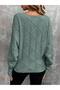 Relaxed Fit Boat Neck Batwing Sleeve Sweater - 2