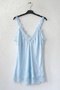 Italian Dusty Blue Lace Collar Strap Skirt with Lace Hem Casual Silk Woven Blouse 68 64 - 2
