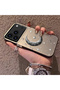 iPhone 17 Pro Compatible Silver Carved Moon and Star Pattern Non-Transparent Acrylic Back Silicone Edge Case - 3