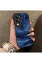 Vivo Y29S Compatible Navy Blue Watercolor Mountain-Star Art Pattern Acrylic Back Silicone Edge Phone Case - 2