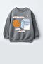 Girl's 3 Thread Fabric Cotton Printed Sweatshirt