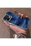 Xiaomi Redmi Note 13 Pro 5g Compatible Navy Blue Watercolor Mountain-Star Art Pattern Acrylic Back Silicone Edge Phone Case - 4