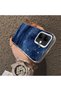 Infinix Smart 10 Compatible Navy Blue Watercolor Mountain-Star Art Pattern Acrylic Back Silicone Edge Phone Case - 4