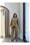 Double Suit with High Collar and Front Stitching - 3