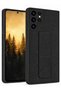 Samsung Galaxy S24 Ultra Premium Silicone Case with Magnetic Stand & Finger Grip, Car Mount Compatible Kickstand Cover - Black