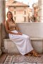 White Pocketed Unlined Elastic Waist Casual Linen Look Oversize Woven Skirt 95 75 - 6