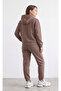 Women's 3 Thread Winter Thick Puff Fabric Tracksuit Set with Side Pockets and Fleece Inside - 3