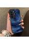 Realme C75 4g Compatible Navy Blue Watercolor Mountain-Star Art Pattern Acrylic Back Silicone Edge Phone Case - 2