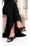 Women's Ecru Lace Detailed Stoned Bow Low Thick Heeled Bridal Slippers