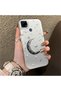 Realme C15/C25/C25S Compatible Silver Carved Moon and Star Pattern Non-Transparent Acrylic Back Silicone Edge Case - 2