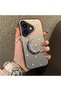 iPhone 16 Compatible Silver Carved Moon and Star Pattern Non-Transparent Acrylic Back Silicone Edge Case - 2