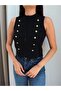 Gold Buttoned Vest Blouse - 2