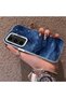 Samsung Galaxy S23 Compatible Navy Blue Watercolor Mountain-Star Art Pattern Acrylic Back Silicone Edge Phone Case - 3