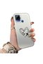 Realme C15/C25/C25S Compatible Line Heart and Airplane Pattern Non-Transparent Acrylic Back Silicone Edge Phone Case