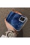 Samsung Galaxy A05 Compatible Navy Blue Watercolor Mountain-Star Art Pattern Acrylic Back Silicone Edge Phone Case - 4
