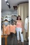 Sequined Thin Strap Shiny Night Blouse / Party and Event Blouse Salmon