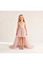 Girl's Satin Front Short Back Long Evening Dress 1-5 Years Old