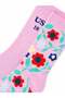 Girl's Floral Patterned 2-Piece Sock Set Fuchsia - 2