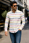Men's Slim Fit 100% Cotton Shirt, Pocketless, Buttoned at the Bottom of the Collar, Long Sleeve Stylish Shirt