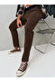 High Waist Brown Cotton Velvet Trousers - 4