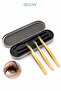 Silk Eyelash Tweezers Set, Metal Boxed, Gold, 3 Model Professional Tweezers