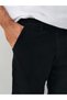 High Waist Black Cotton Velvet Trousers - 5