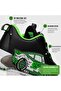 Black Green Race Car Patterned Smart Lace-Up Boys' Sports Shoes - 4