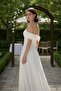 Strapless Long Evening Dress Flared Skirt Zipper Wedding Engagement Graduation Dress - 4