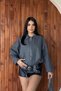 Zr Women's Oversize Bomberpremium Suede Anthracite Jacket Leather - 2