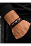 Bead Detailed Fan Leather Bracelet (21 cm) - 2