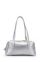 Double Compartment Belt Detailed Women's Shoulder Bag Venus Silver - 4