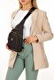 Women's Leather Monogram Patterned Cross Waist Chest and Shoulder Bag - 2