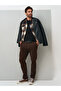 High Waist Brown Cotton Velvet Trousers - 2