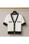 Women's V-Neck Padded Knitwear Jacket Mta021 - 3