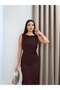 Zero Sleeve Floral Embroidered Long Dress - 5