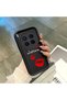 Vivo X300 Pro Compatible Black Silicone Case with Red Lipstick Pattern, Camera Protection, Shock Absorption