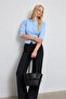 Lorin Bow Detailed Soft Leather Look Large Volume Women's Shoulder Bag Black - 8
