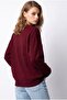 7021 women's crew neck oversized basic premium knit sweater - burgundy - 6